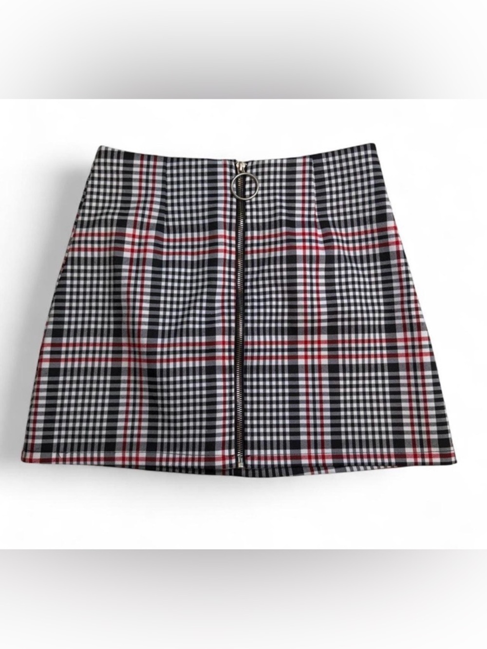 Plaid Zip Mini Skirt